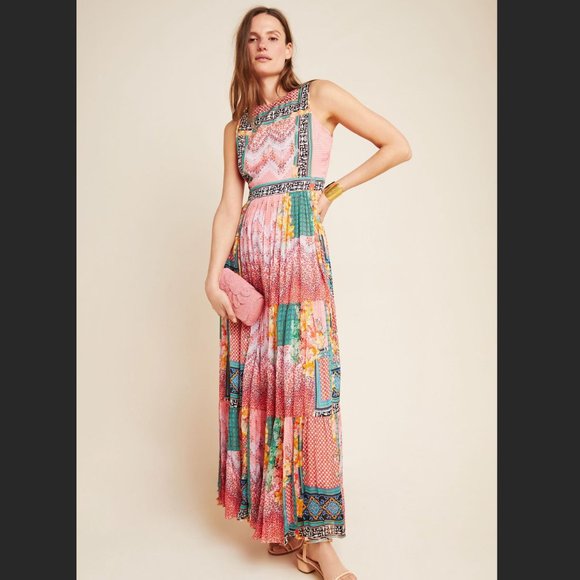 Anthropologie Alessandra Maxi Dress Bhanuni by Jyoti 6 S NWT - Picture 1 of 7
